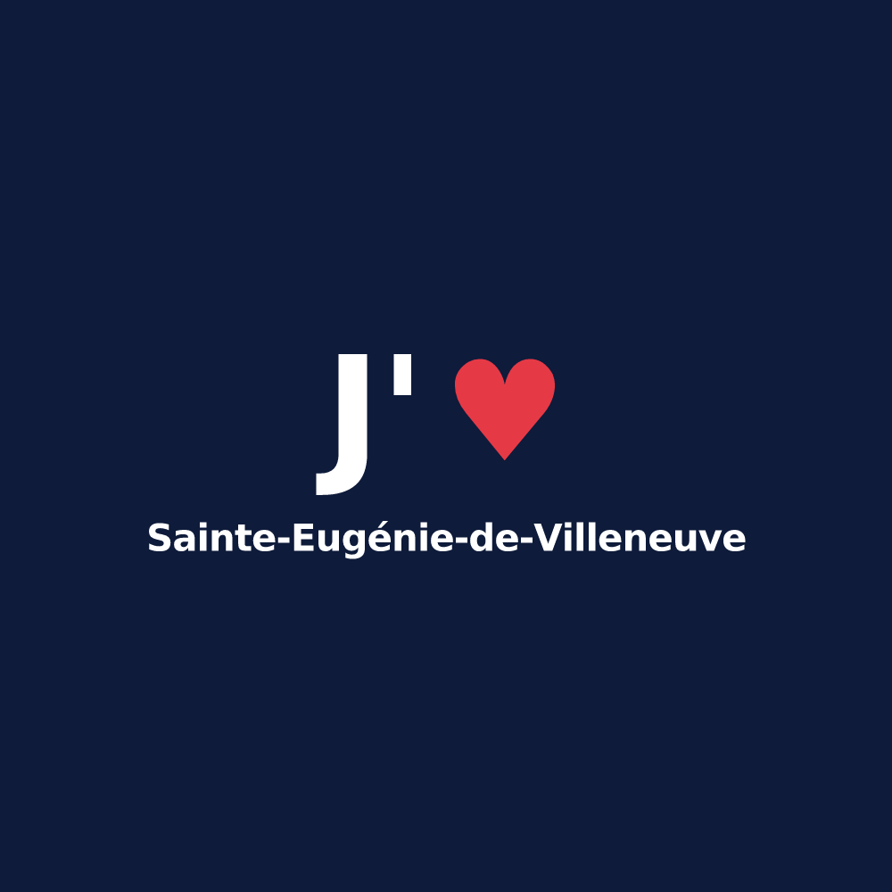 T-shirt personnalisé Sainte-Eugénie-de-Villeneuve — design J'aime Sainte-Eugénie-de-Villeneuve