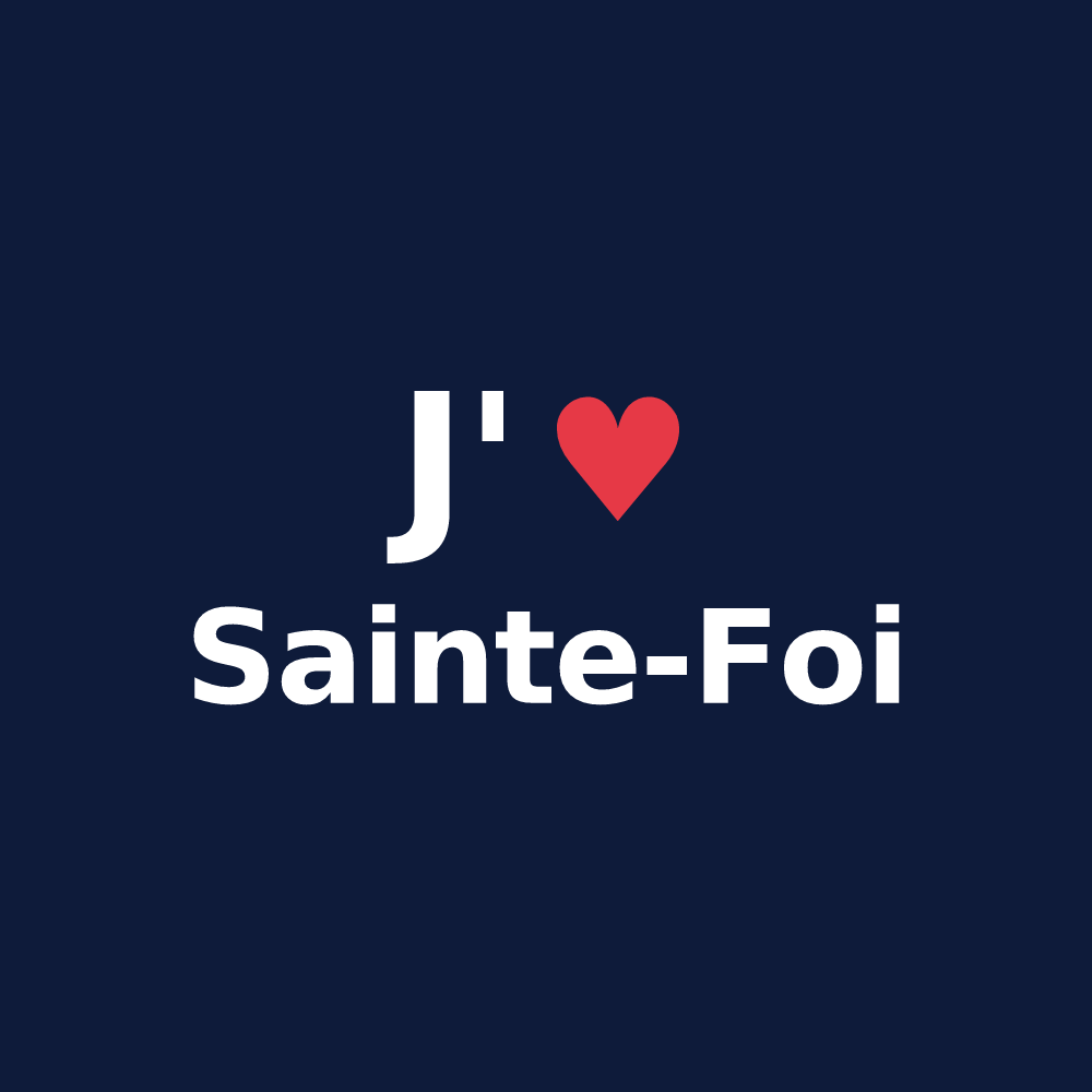T-shirt personnalisé Sainte-Foi — design J'aime Sainte-Foi