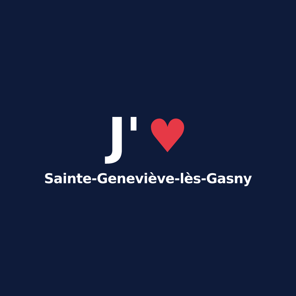 T-shirt personnalisé Sainte-Geneviève-lès-Gasny — design J'aime Sainte-Geneviève-lès-Gasny