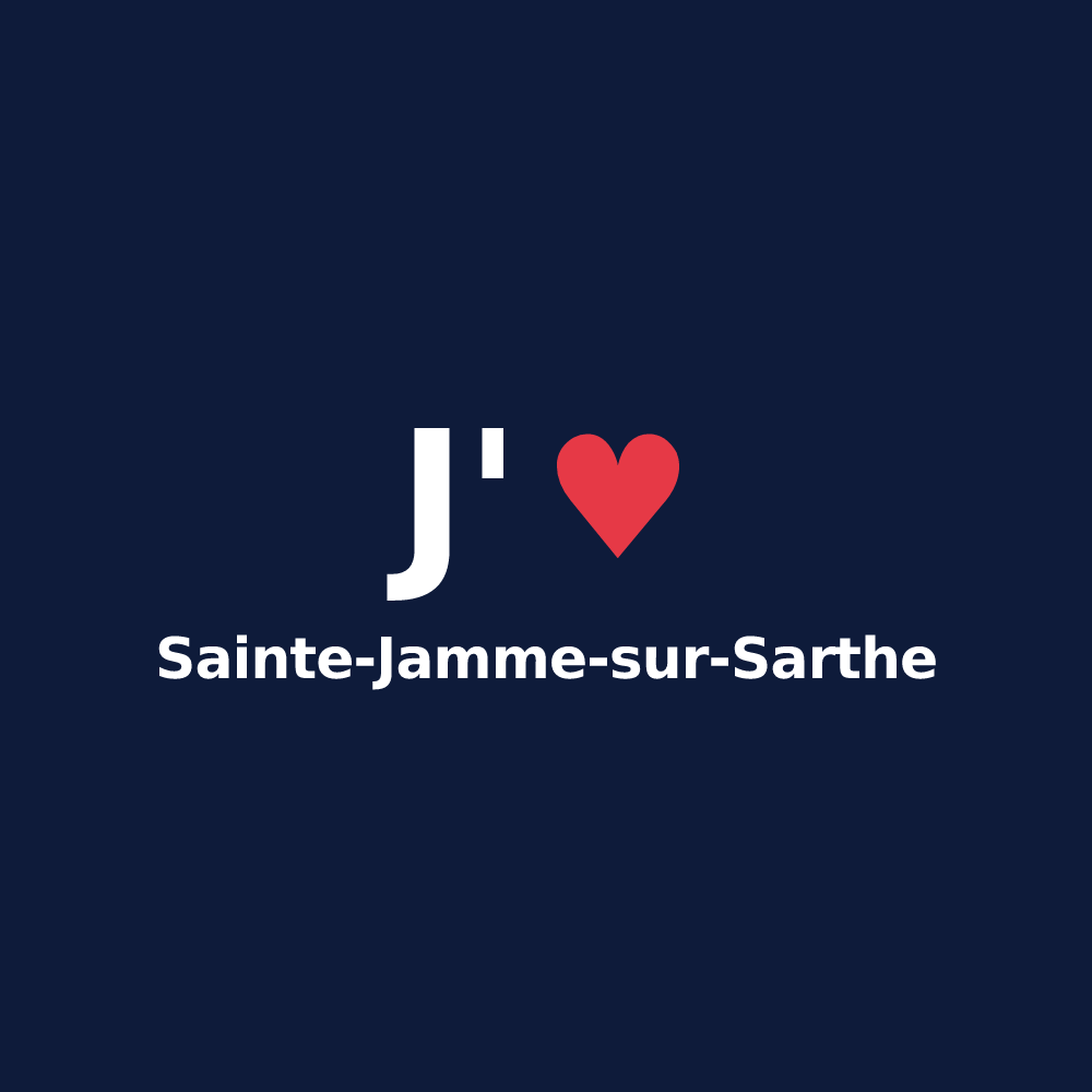T-shirt personnalisé Sainte-Jamme-sur-Sarthe — design J'aime Sainte-Jamme-sur-Sarthe