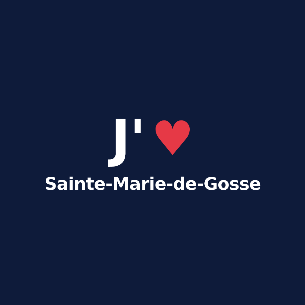 T-shirt personnalisé Sainte-Marie-de-Gosse — design J'aime Sainte-Marie-de-Gosse