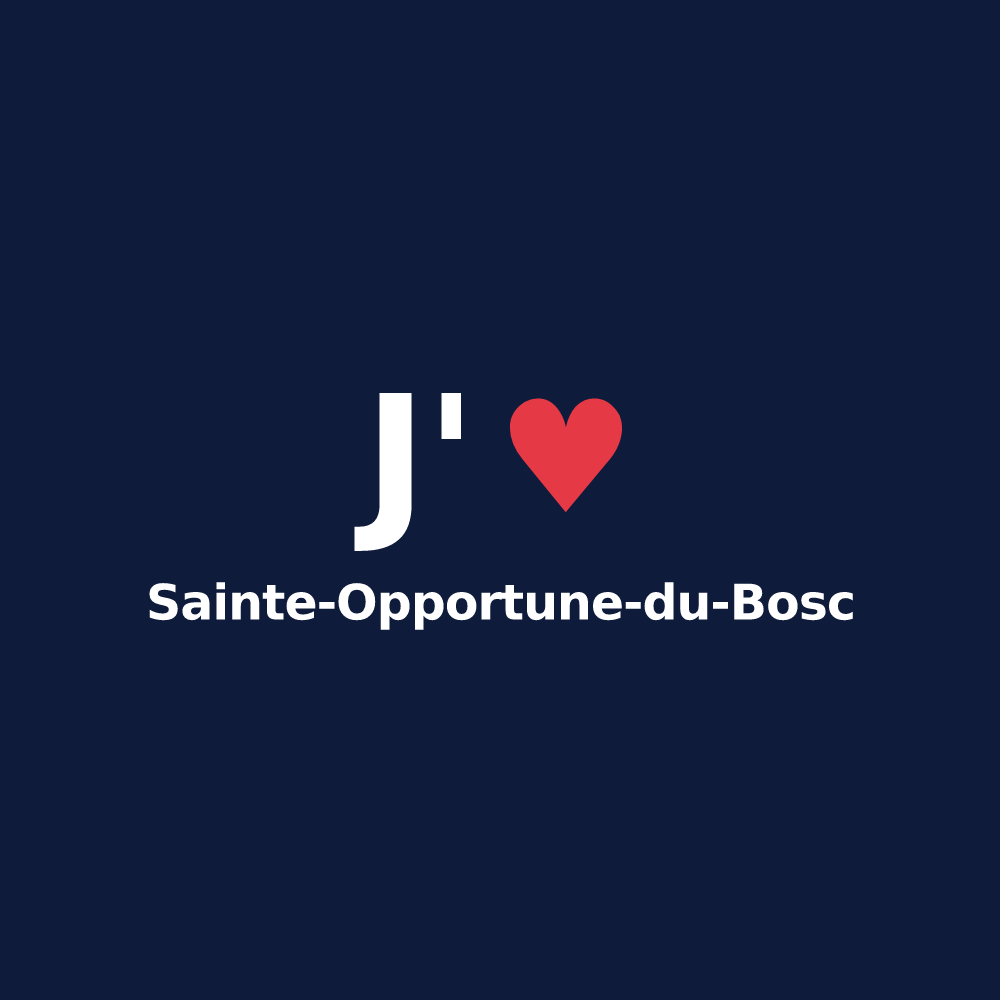T-shirt personnalisé Sainte-Opportune-du-Bosc — design J'aime Sainte-Opportune-du-Bosc