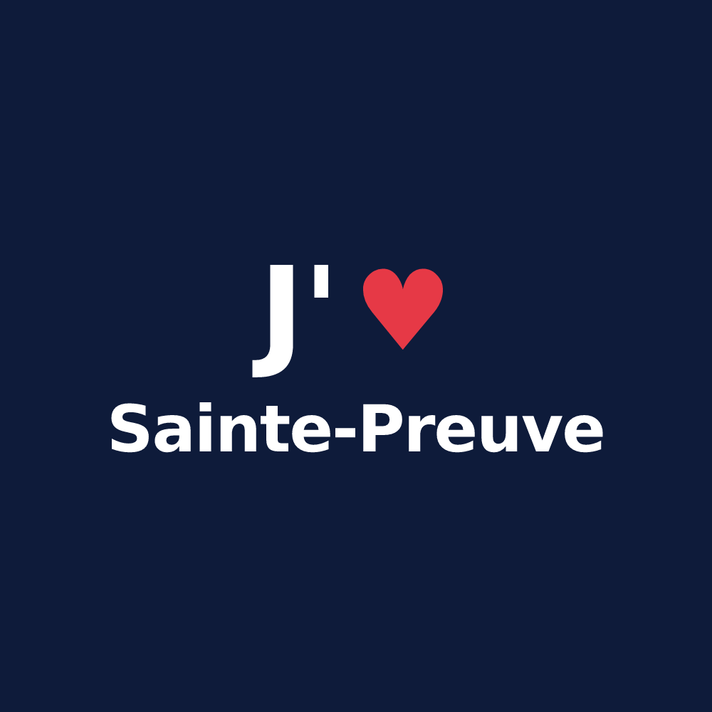T-shirt personnalisé Sainte-Preuve — design J'aime Sainte-Preuve