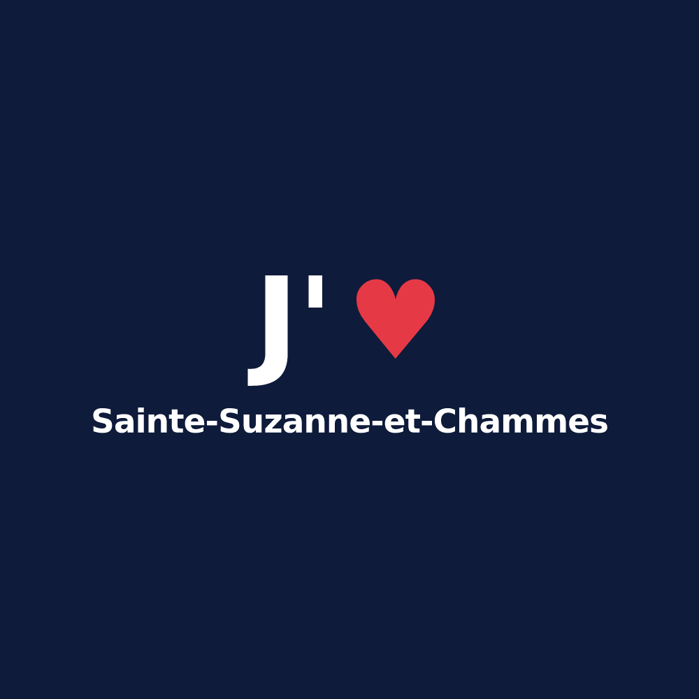 T-shirt personnalisé Sainte-Suzanne-et-Chammes — design J'aime Sainte-Suzanne-et-Chammes