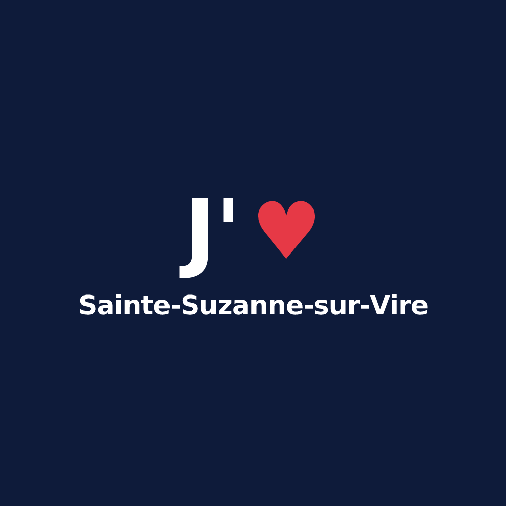 T-shirt personnalisé Sainte-Suzanne-sur-Vire — design J'aime Sainte-Suzanne-sur-Vire