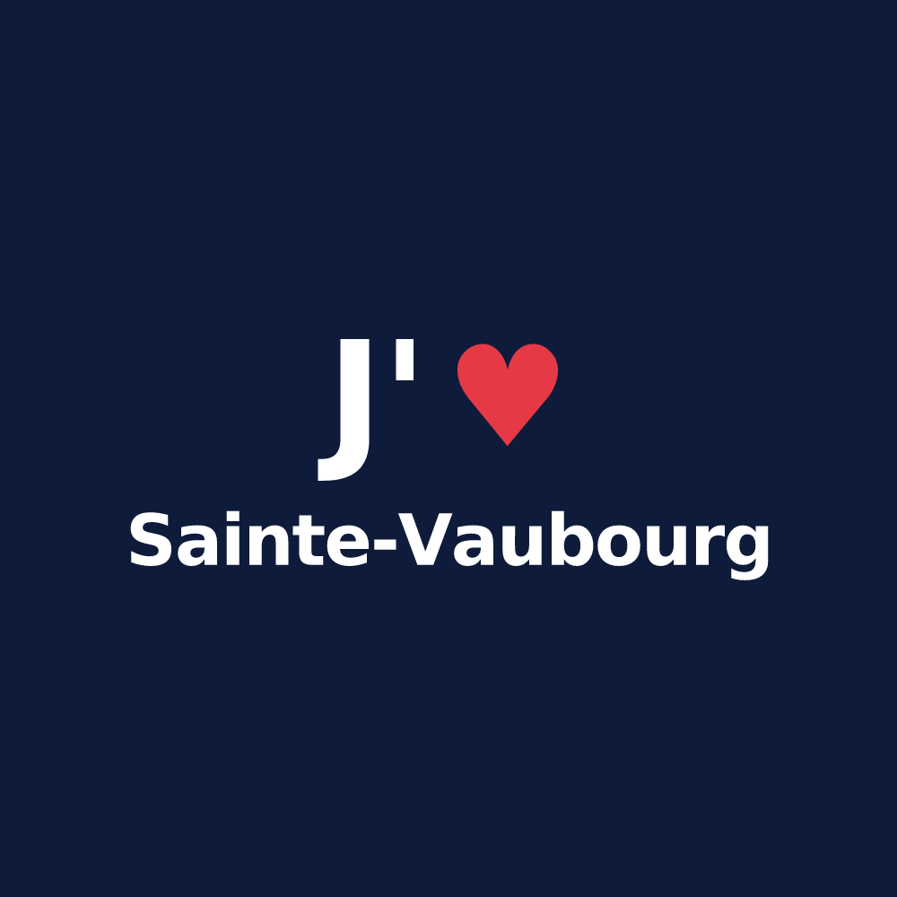 T-shirt personnalisé Sainte-Vaubourg — design J'aime Sainte-Vaubourg