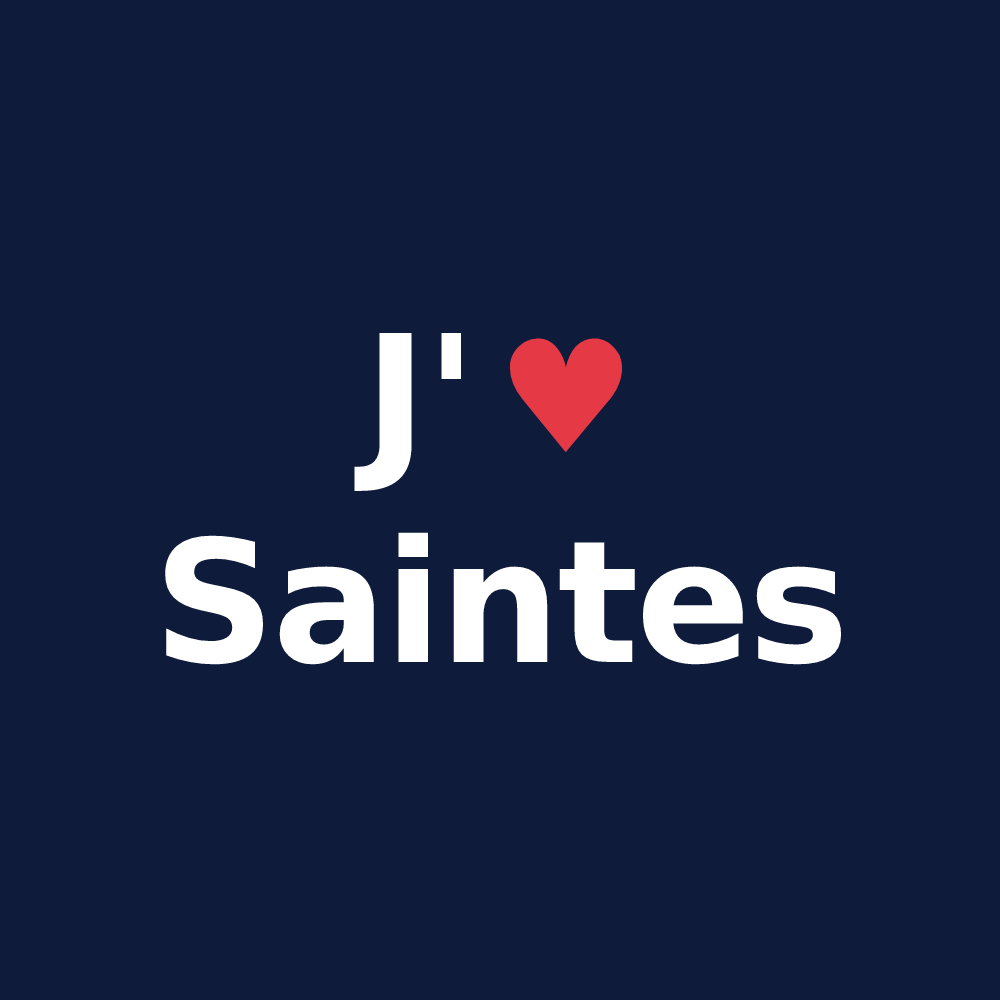 T-shirt personnalisé Saintes — design J'aime Saintes
