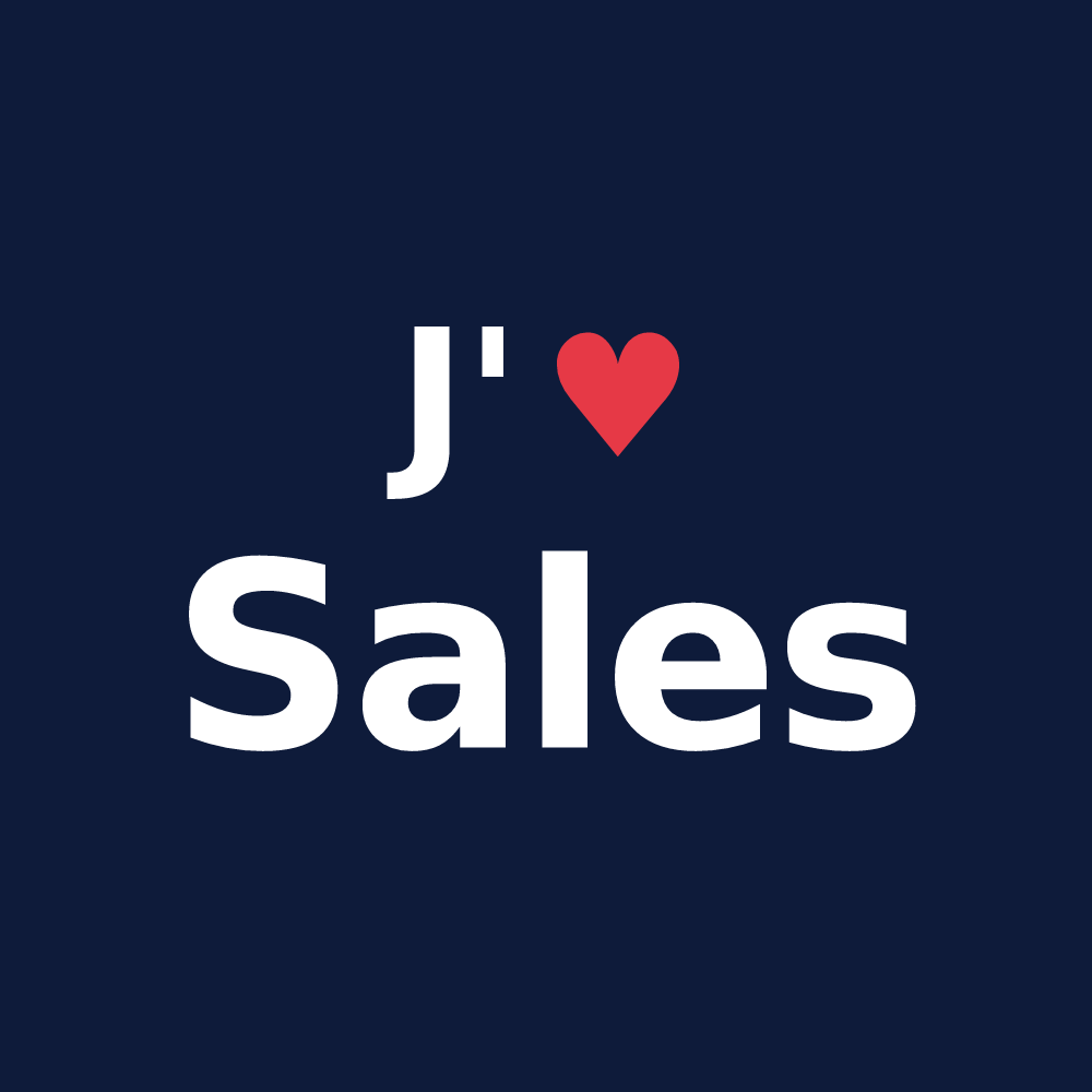 T-shirt personnalisé Sales — design « J'aime Sales » imprimé sur le t-shirt