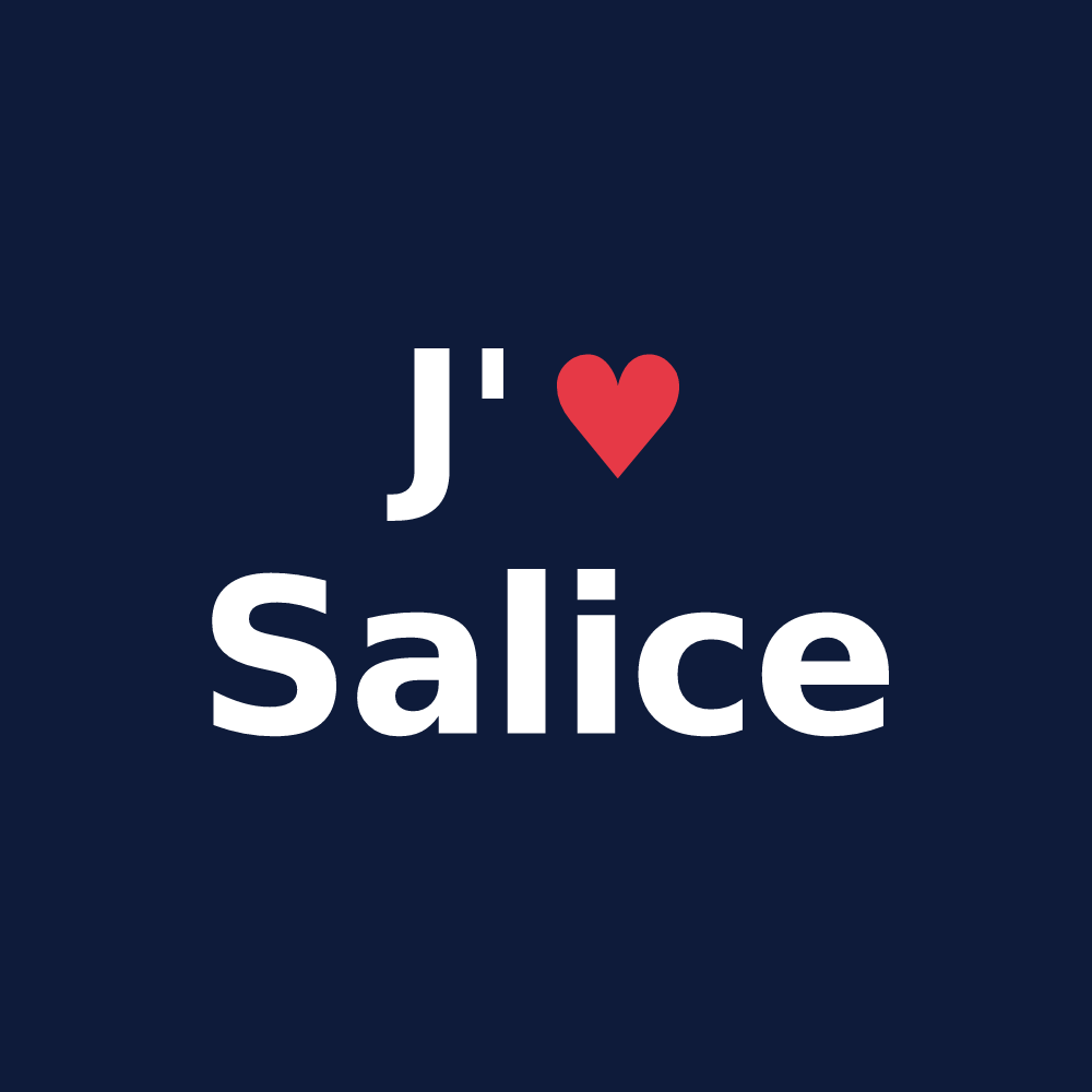 T-shirt personnalisé Salice — design J'aime Salice