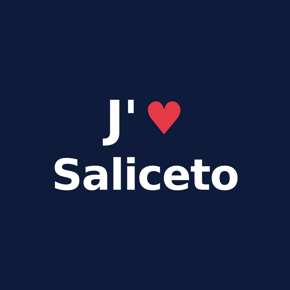 T-shirt personnalisé Saliceto — design J'aime Saliceto
