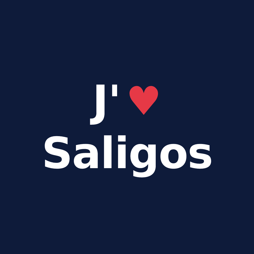 T-shirt personnalisé Saligos — design J'aime Saligos