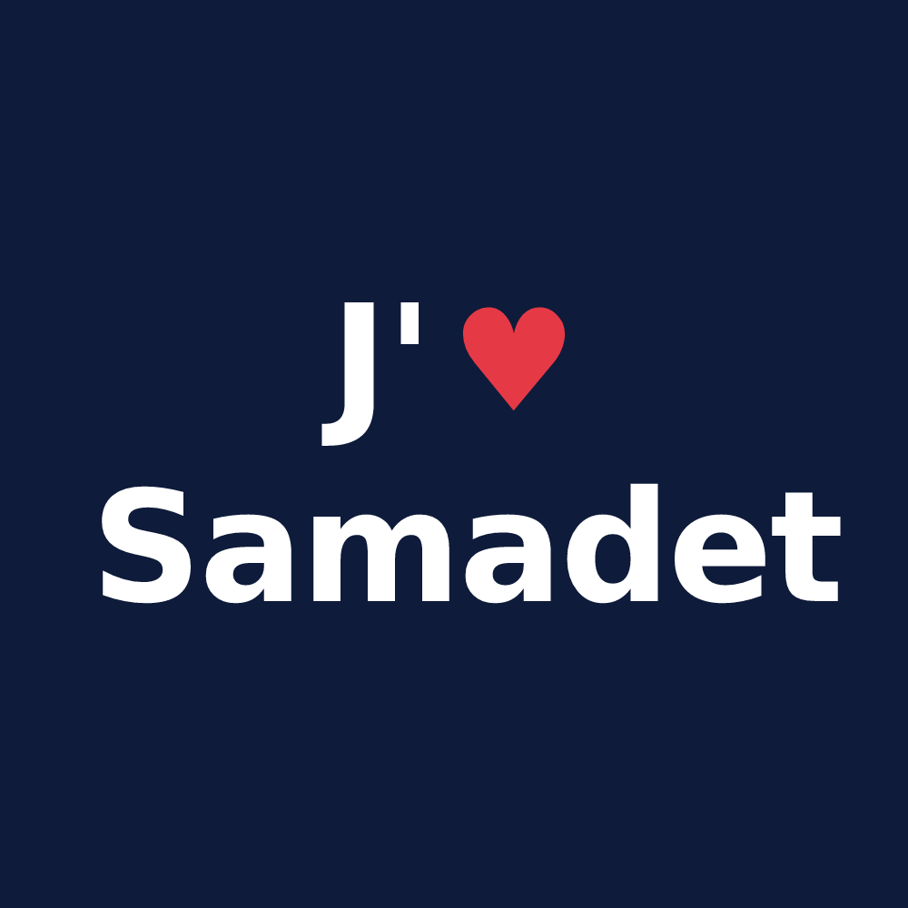 T-shirt personnalisé Samadet — design J'aime Samadet