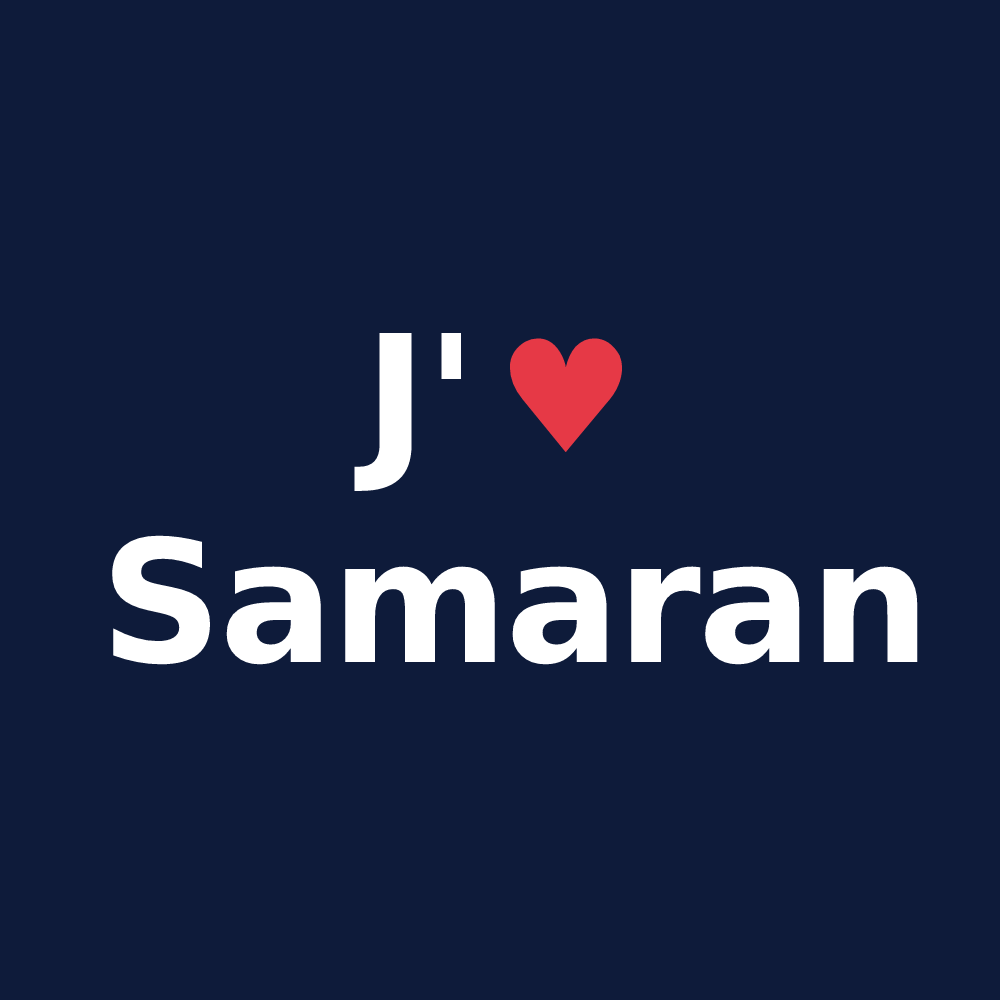 T-shirt personnalisé Samaran — design J'aime Samaran