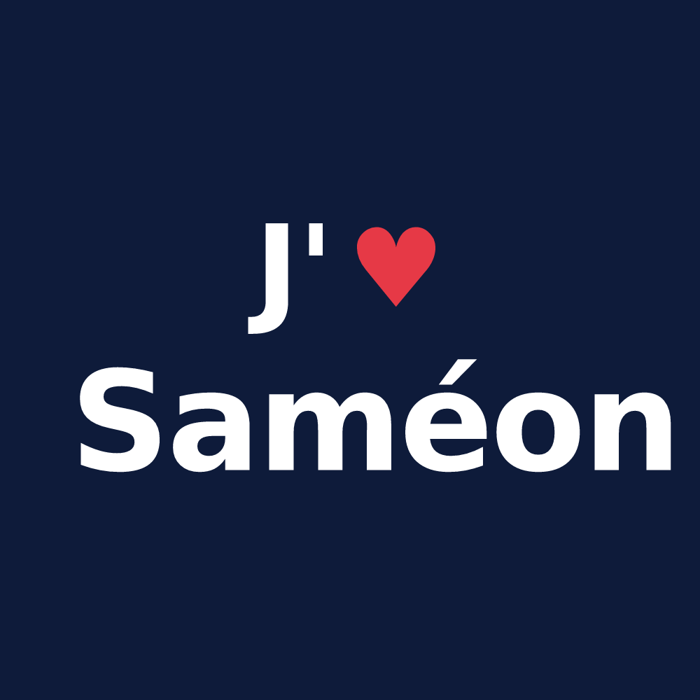 T-shirt personnalisé Saméon — design J'aime Saméon