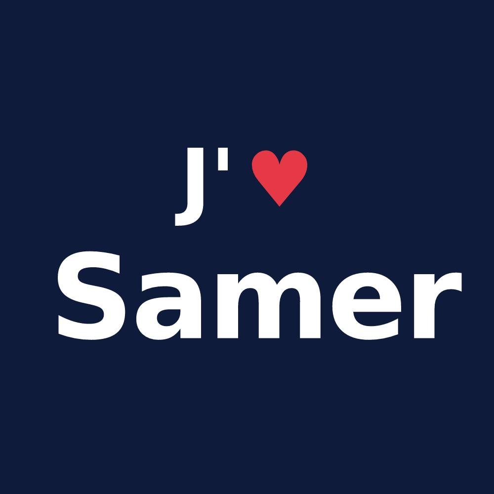T-shirt personnalisé Samer — design J'aime Samer