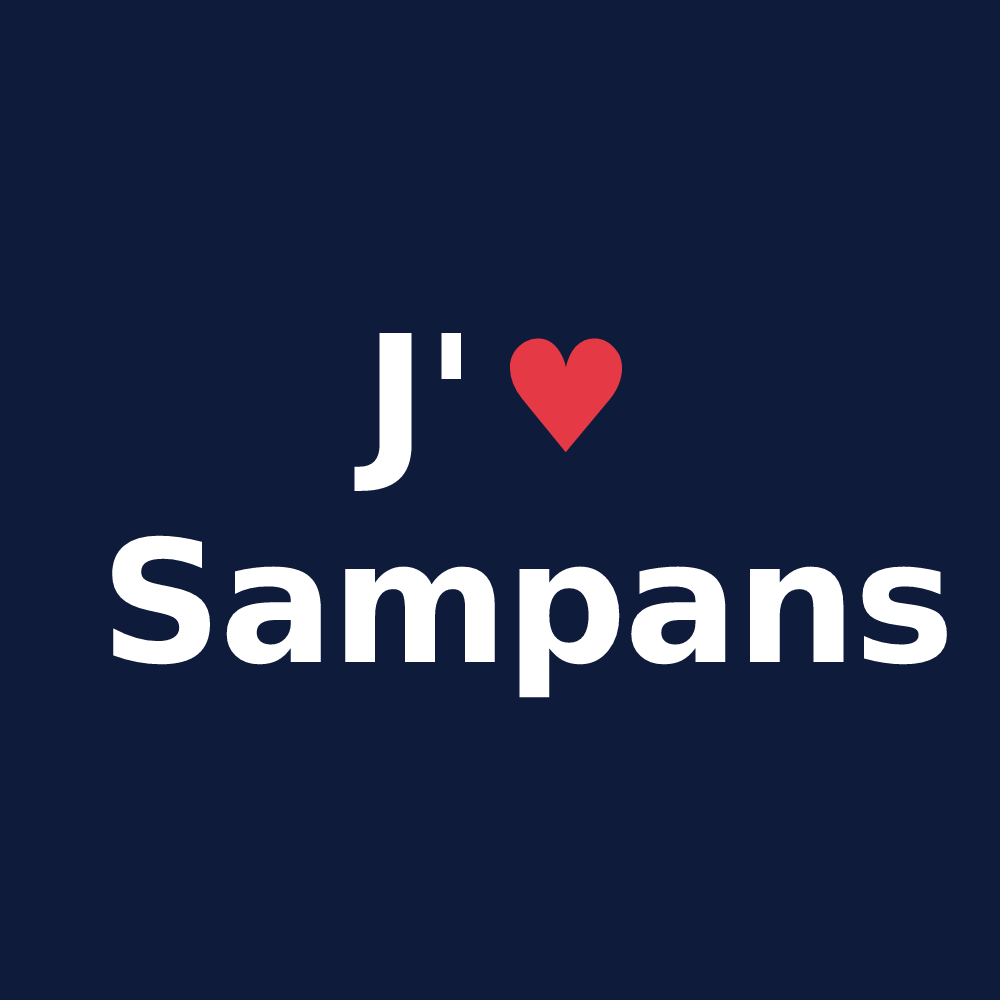T-shirt personnalisé Sampans — design J'aime Sampans