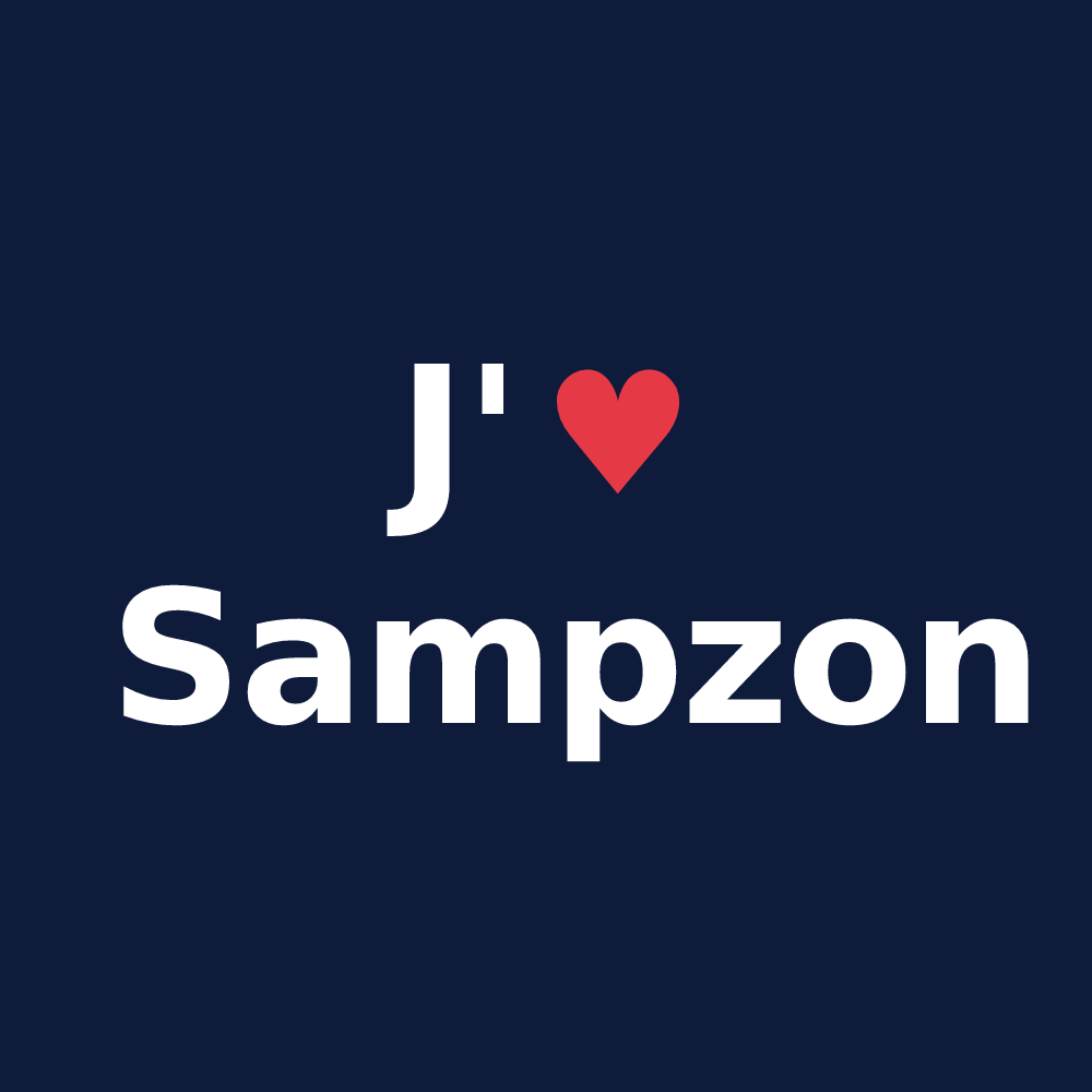 T-shirt personnalisé Sampzon — design J'aime Sampzon