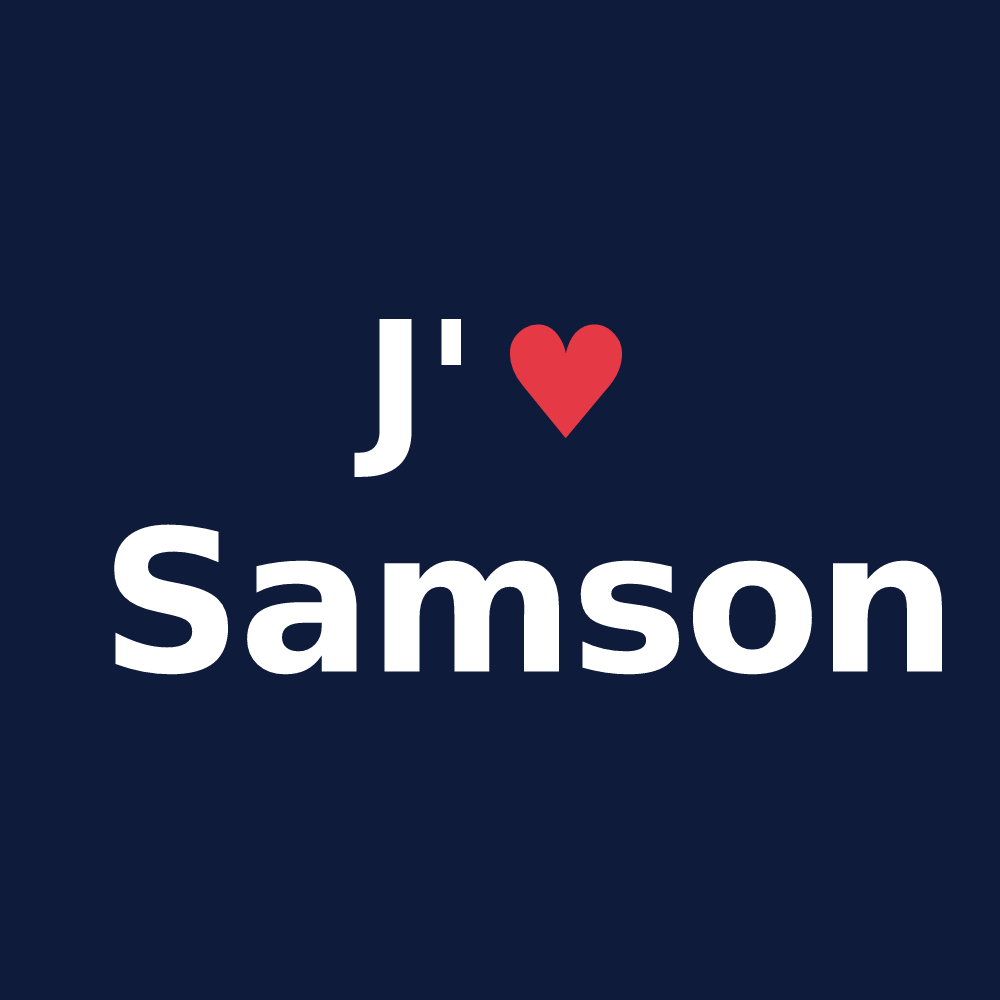 T-shirt personnalisé Samson — design J'aime Samson