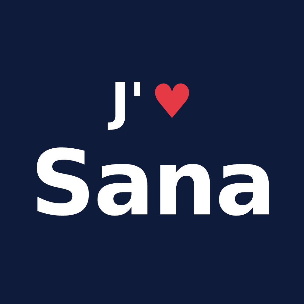 T-shirt personnalisé Sana — design J'aime Sana