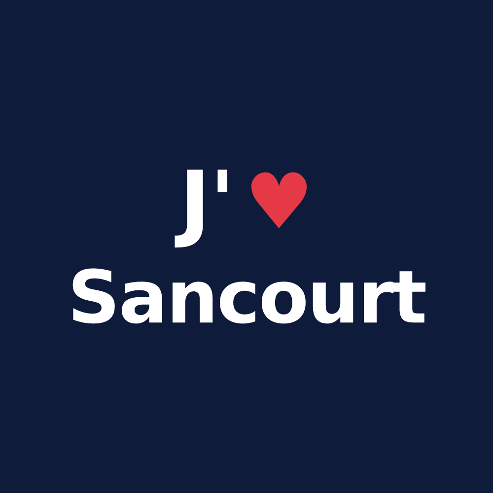 T-shirt personnalisé Sancourt — design J'aime Sancourt