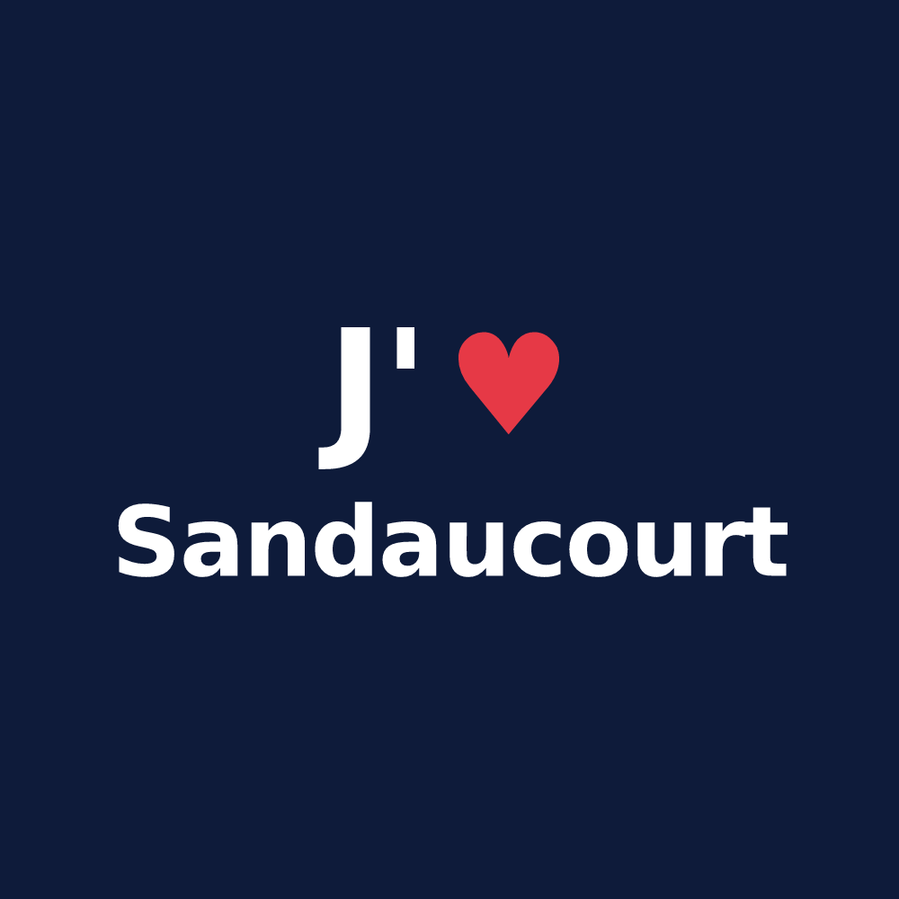 T-shirt personnalisé Sandaucourt — design J'aime Sandaucourt