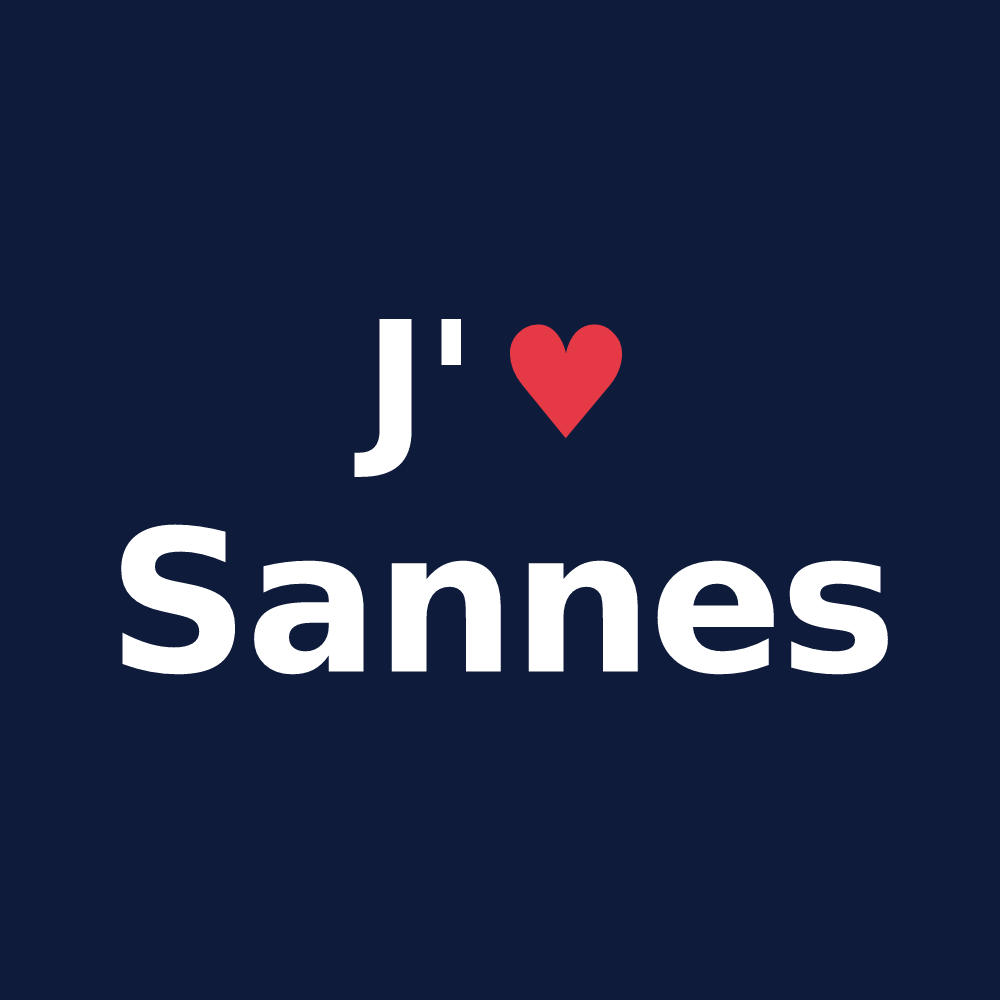 T-shirt personnalisé Sannes — design J'aime Sannes