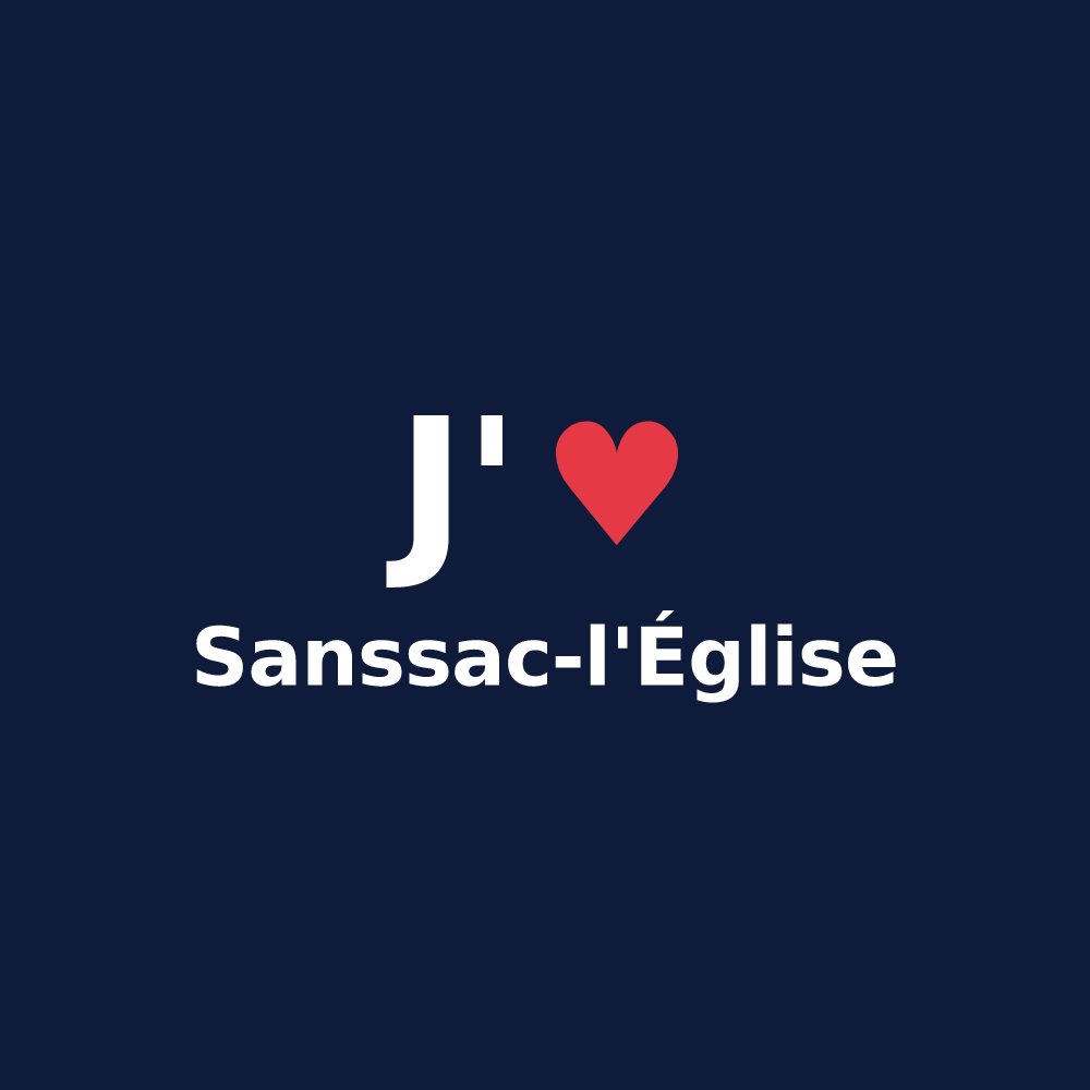 T-shirt personnalisé Sanssac-l'Église — design J'aime Sanssac-l'Église