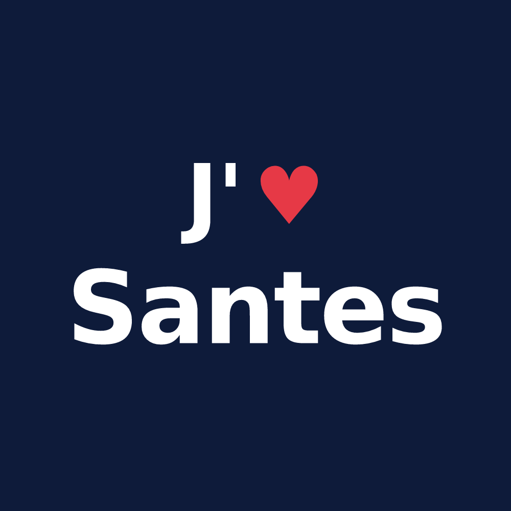 T-shirt personnalisé Santes — design « J'aime Santes » imprimé sur le t-shirt