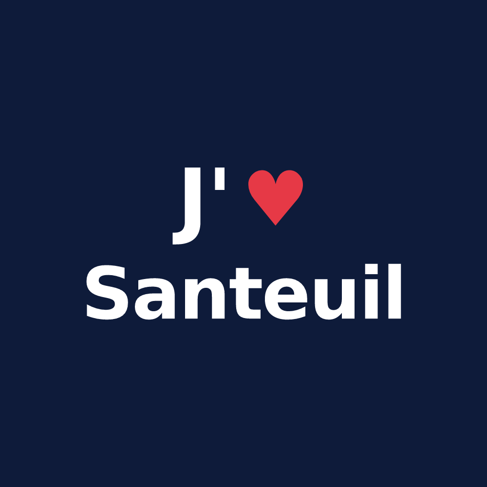 T-shirt personnalisé Santeuil — design J'aime Santeuil