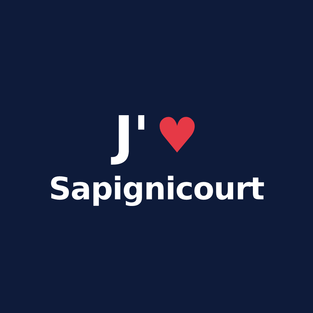 T-shirt personnalisé Sapignicourt — design J'aime Sapignicourt