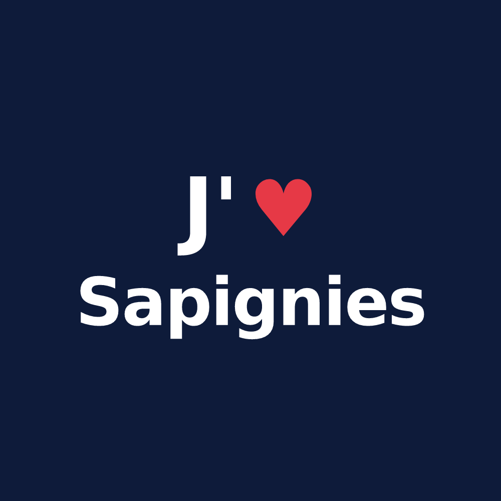T-shirt personnalisé Sapignies — design J'aime Sapignies