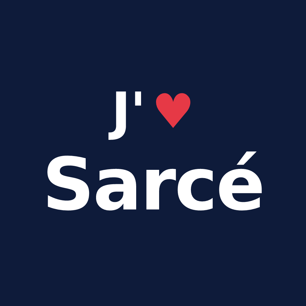 T-shirt personnalisé Sarcé — design J'aime Sarcé