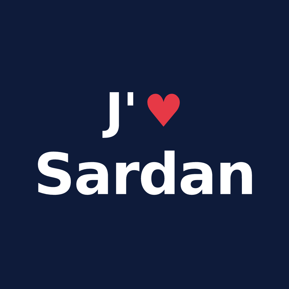 T-shirt personnalisé Sardan — design J'aime Sardan