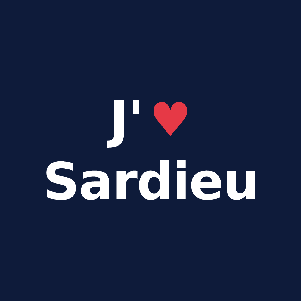 T-shirt personnalisé Sardieu — design J'aime Sardieu