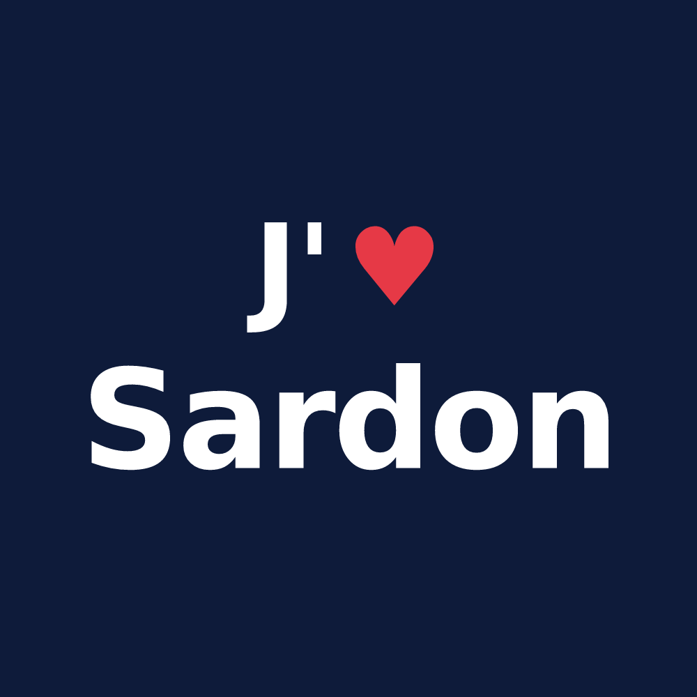 T-shirt personnalisé Sardon — design J'aime Sardon
