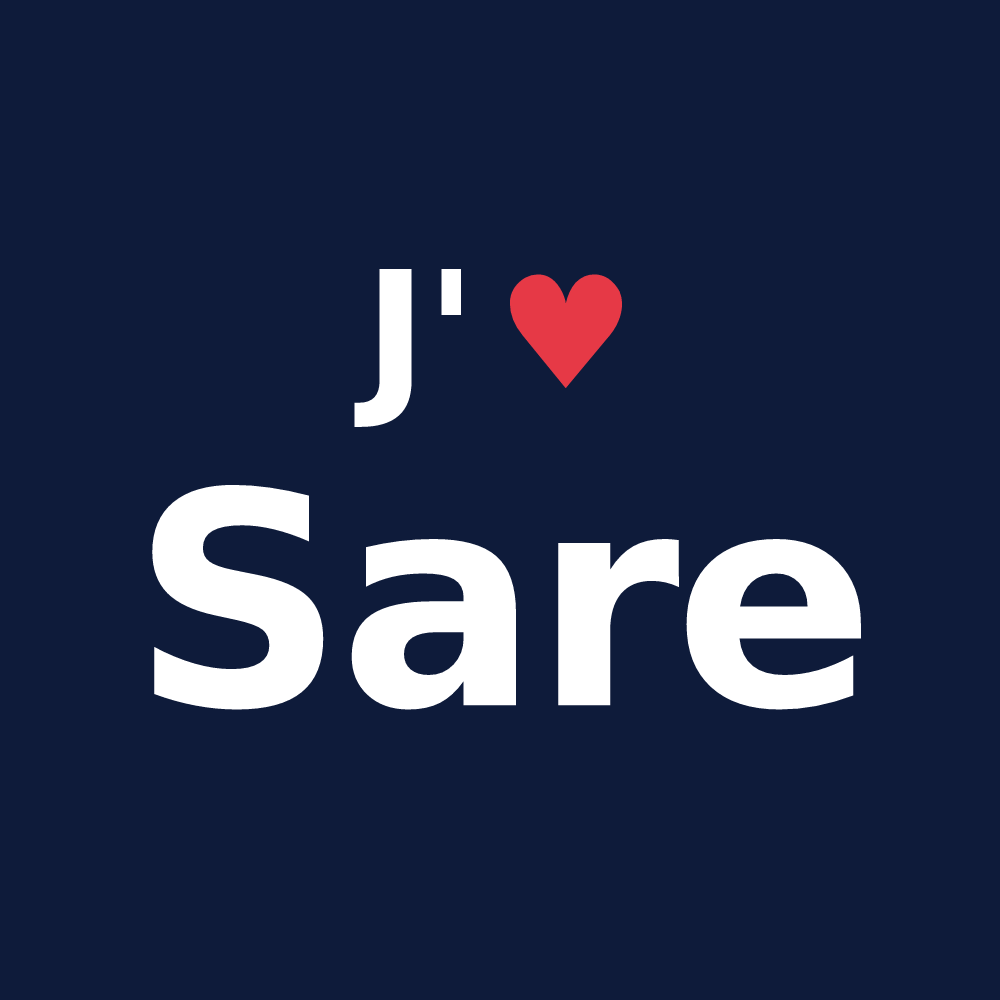 T-shirt personnalisé Sare — design J'aime Sare