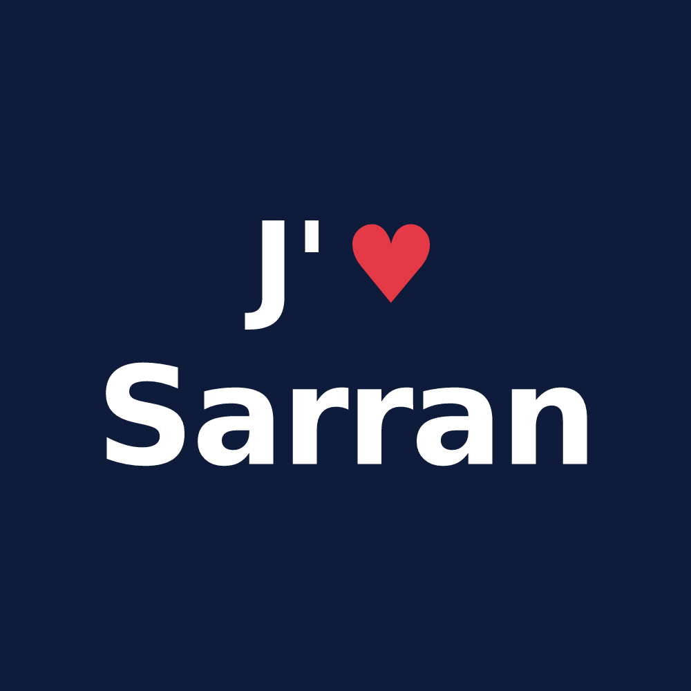 T-shirt personnalisé Sarran — design J'aime Sarran