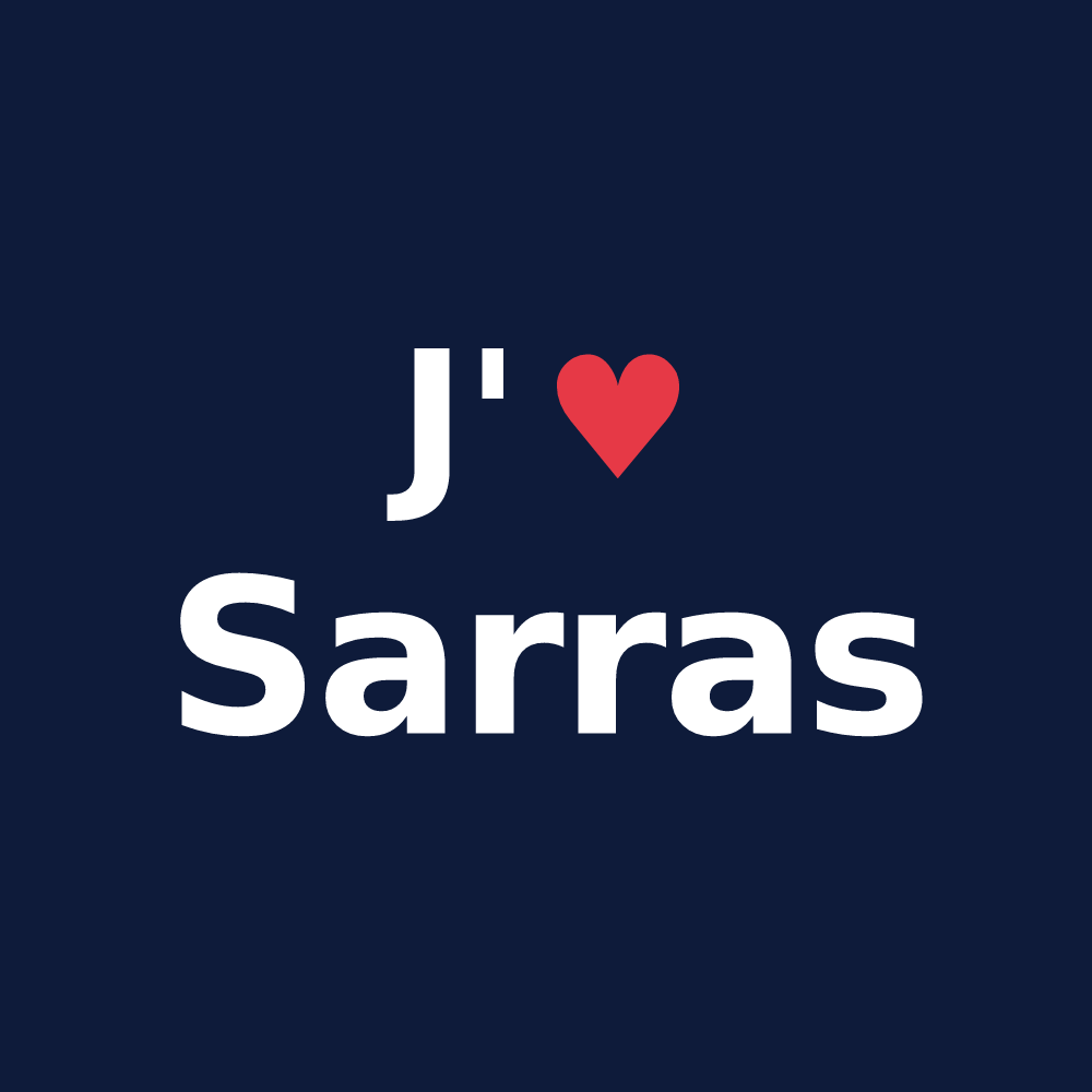 T-shirt personnalisé Sarras — design J'aime Sarras