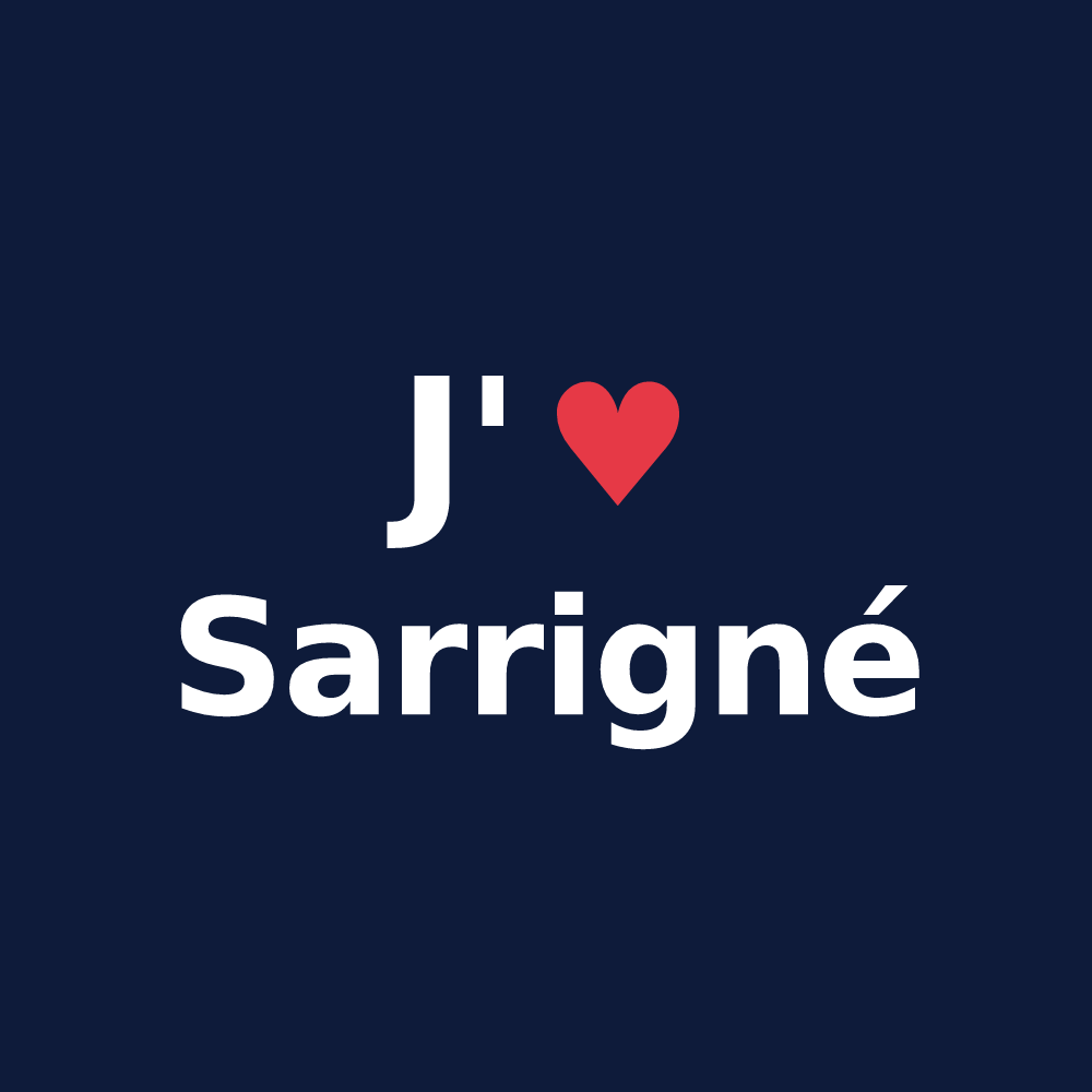 T-shirt personnalisé Sarrigné — design J'aime Sarrigné