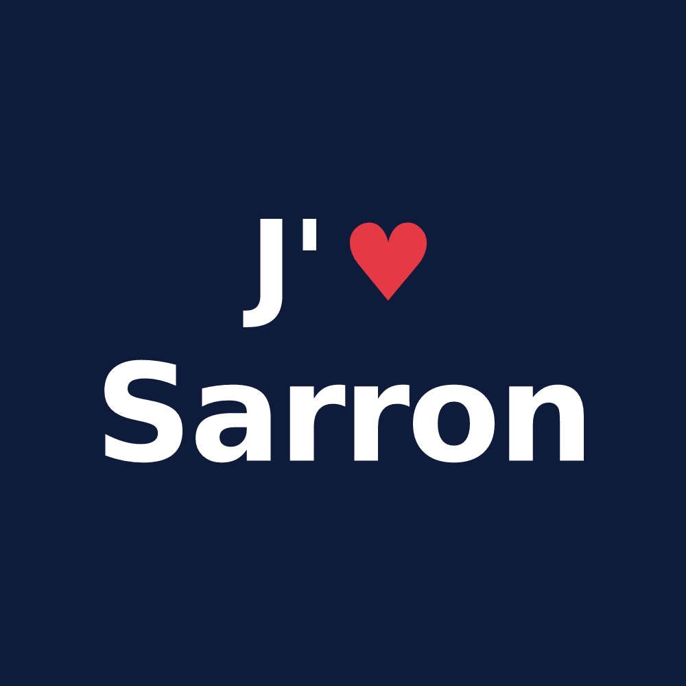 T-shirt personnalisé Sarron — design J'aime Sarron