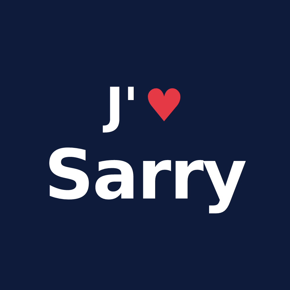 T-shirt personnalisé Sarry — design J'aime Sarry