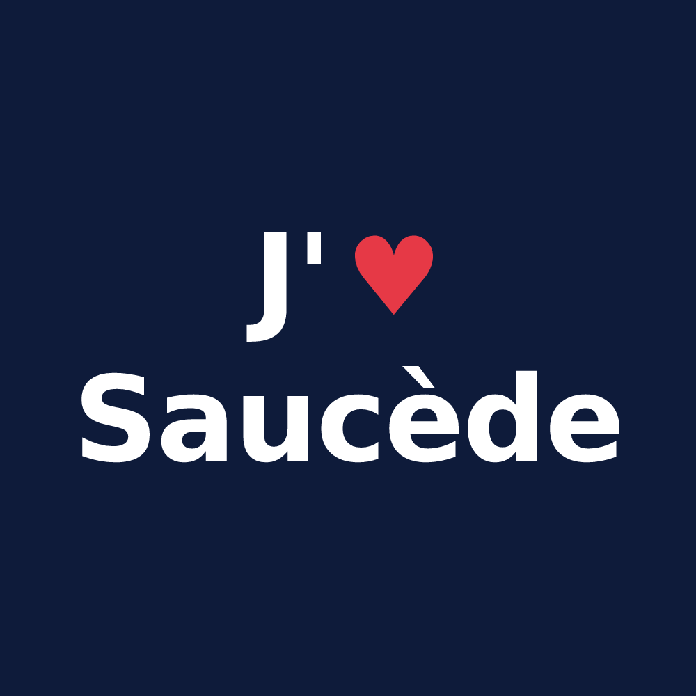 T-shirt personnalisé Saucède — design J'aime Saucède