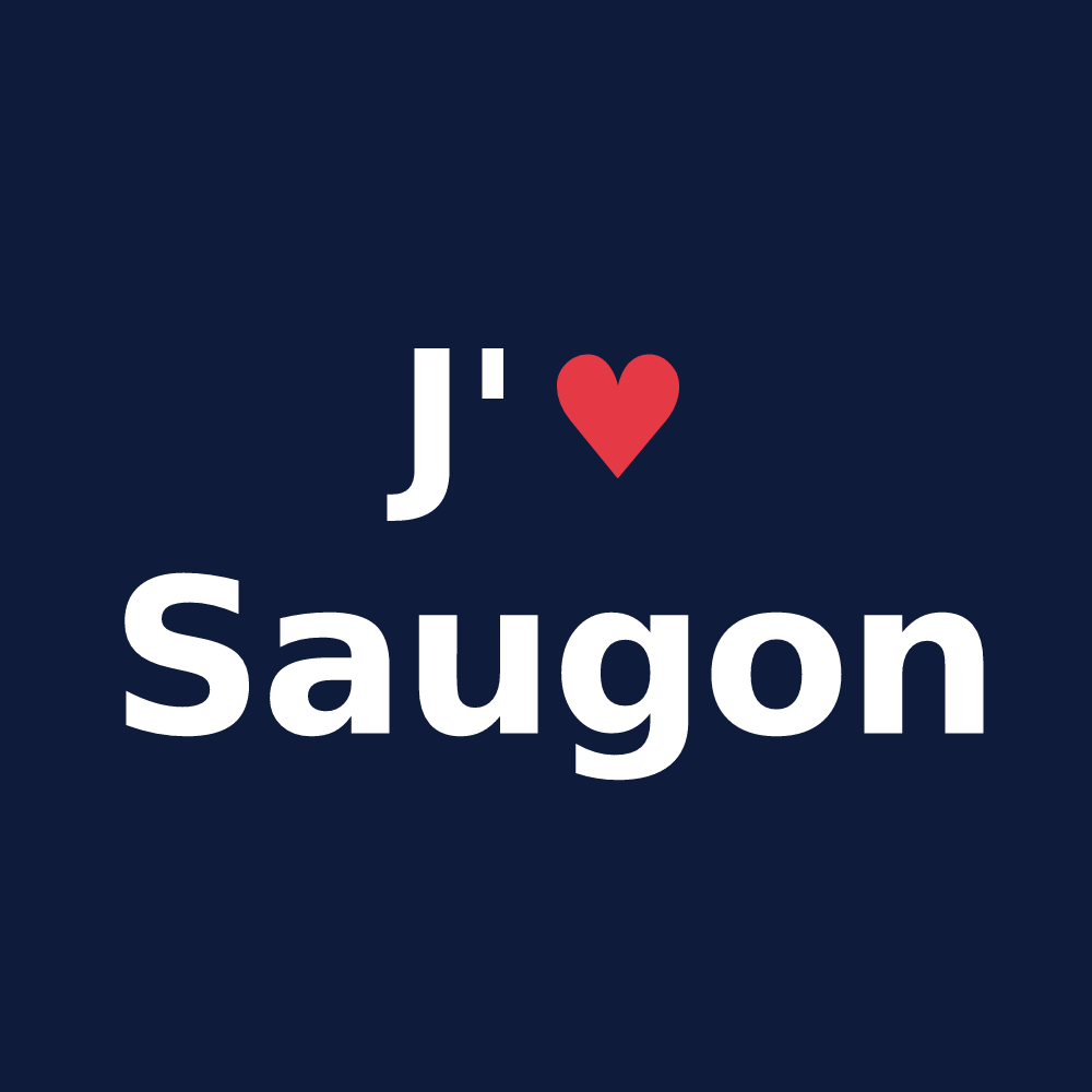 T-shirt personnalisé Saugon — design J'aime Saugon