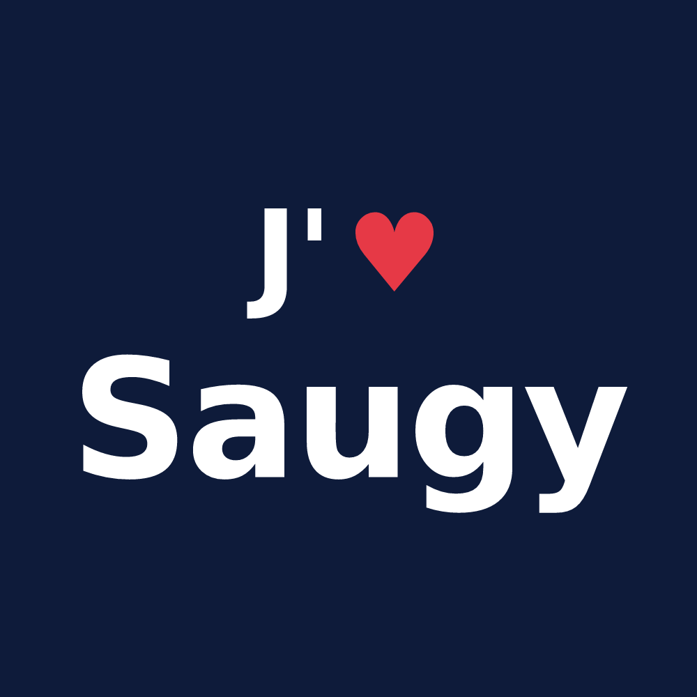 T-shirt personnalisé Saugy — design J'aime Saugy