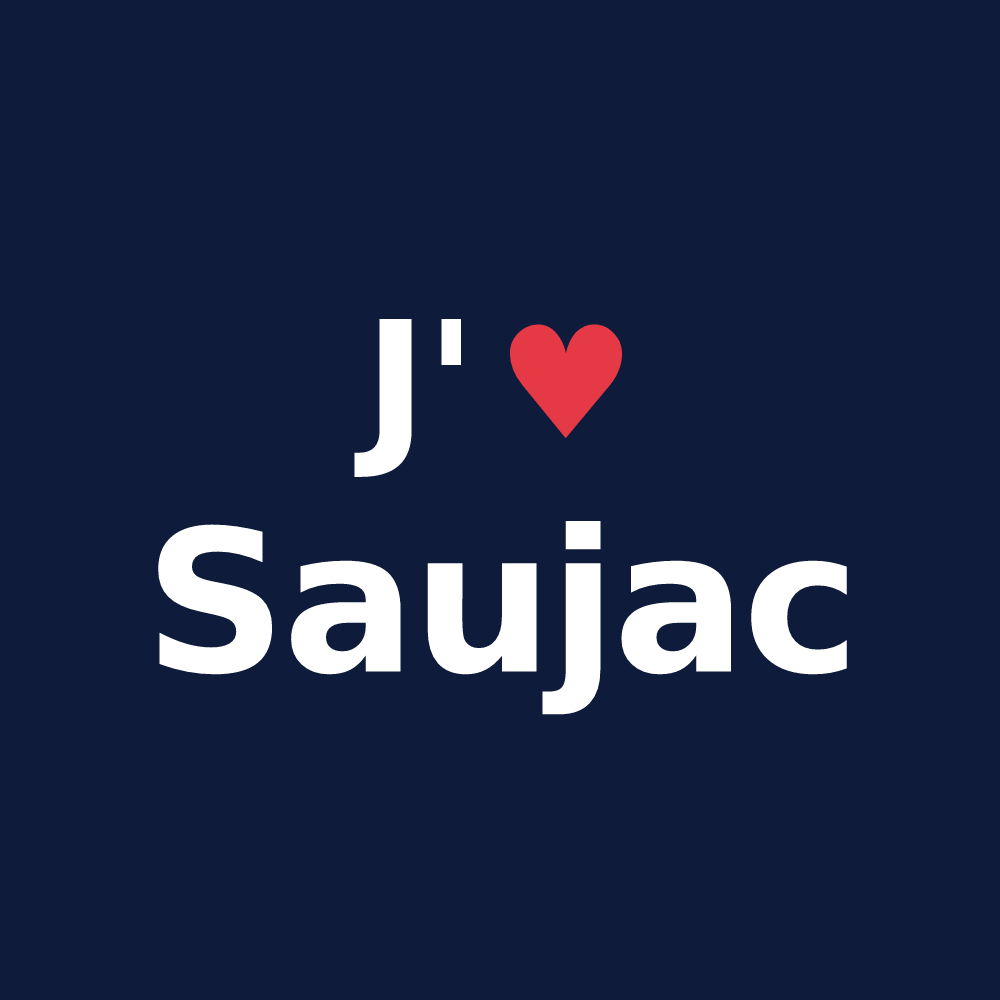T-shirt personnalisé Saujac — design J'aime Saujac