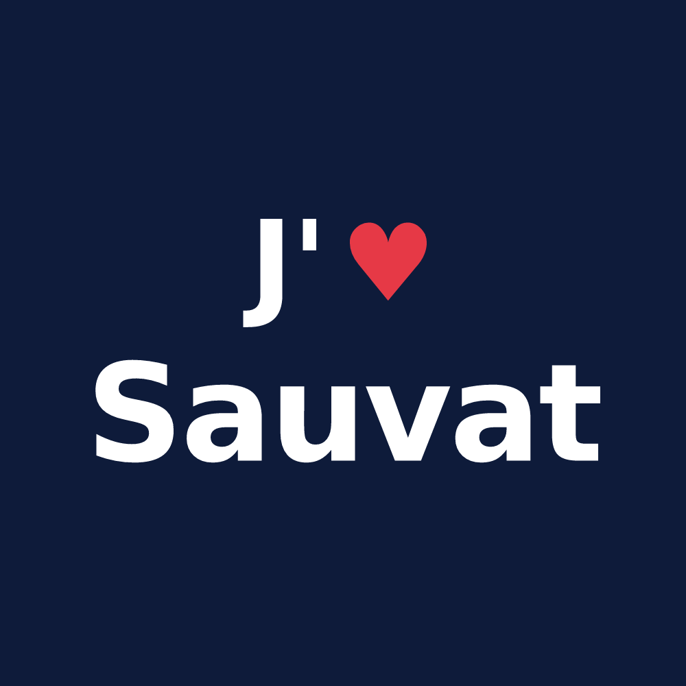 T-shirt personnalisé Sauvat — design J'aime Sauvat