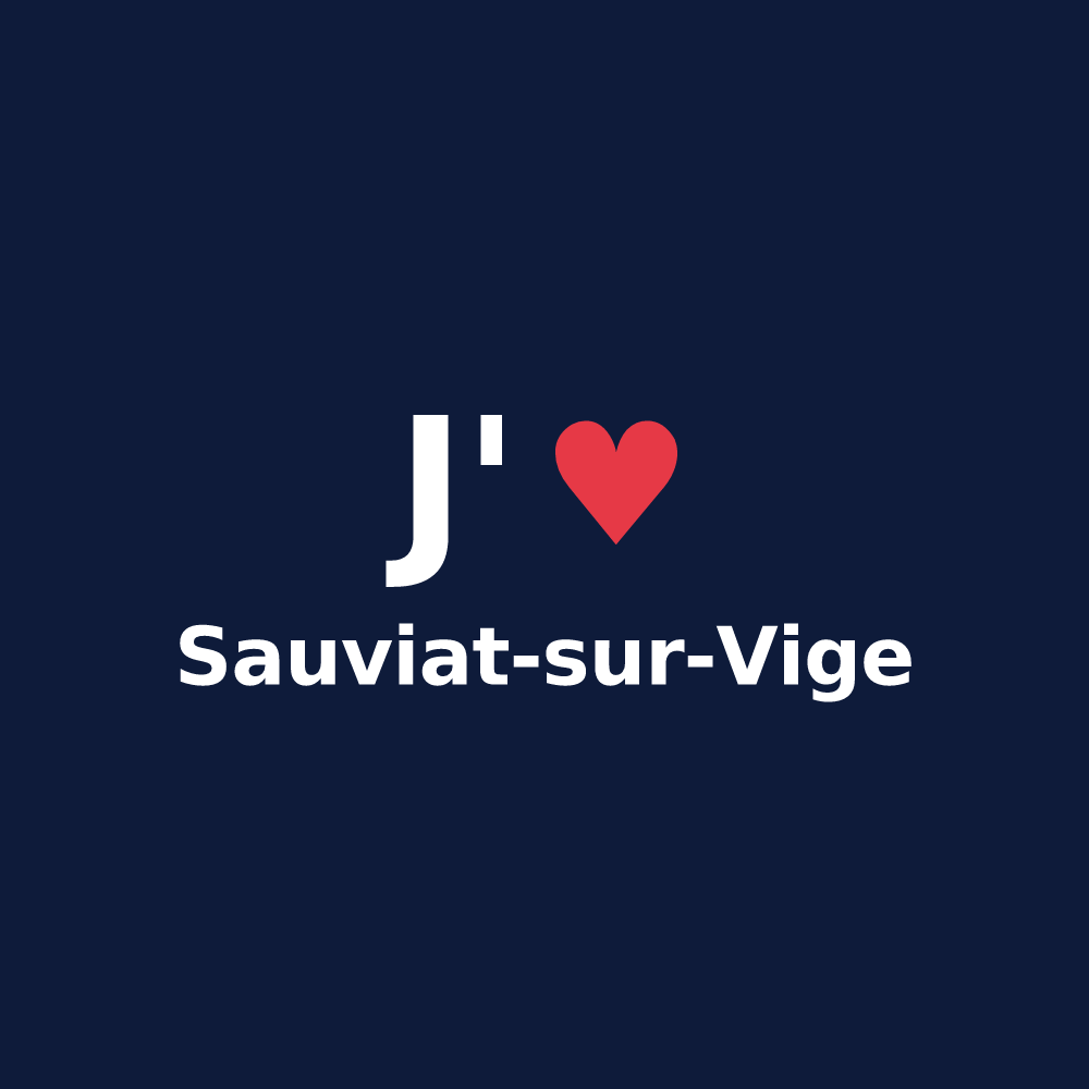 T-shirt personnalisé Sauviat-sur-Vige — design J'aime Sauviat-sur-Vige