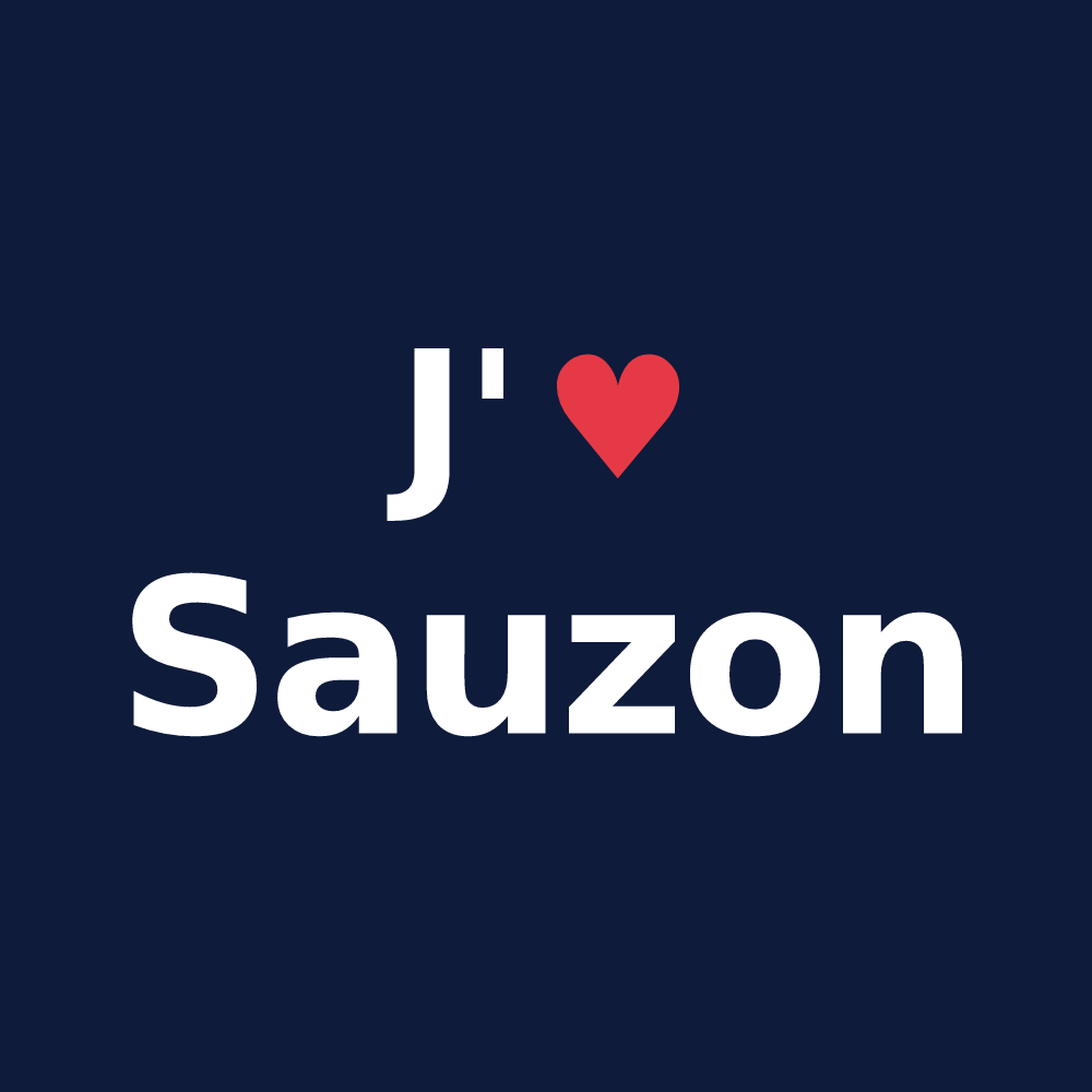 T-shirt personnalisé Sauzon — design J'aime Sauzon