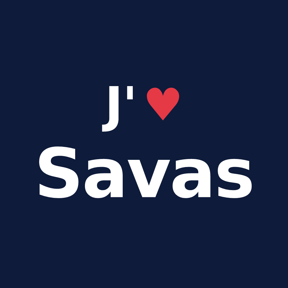 T-shirt personnalisé Savas — design J'aime Savas