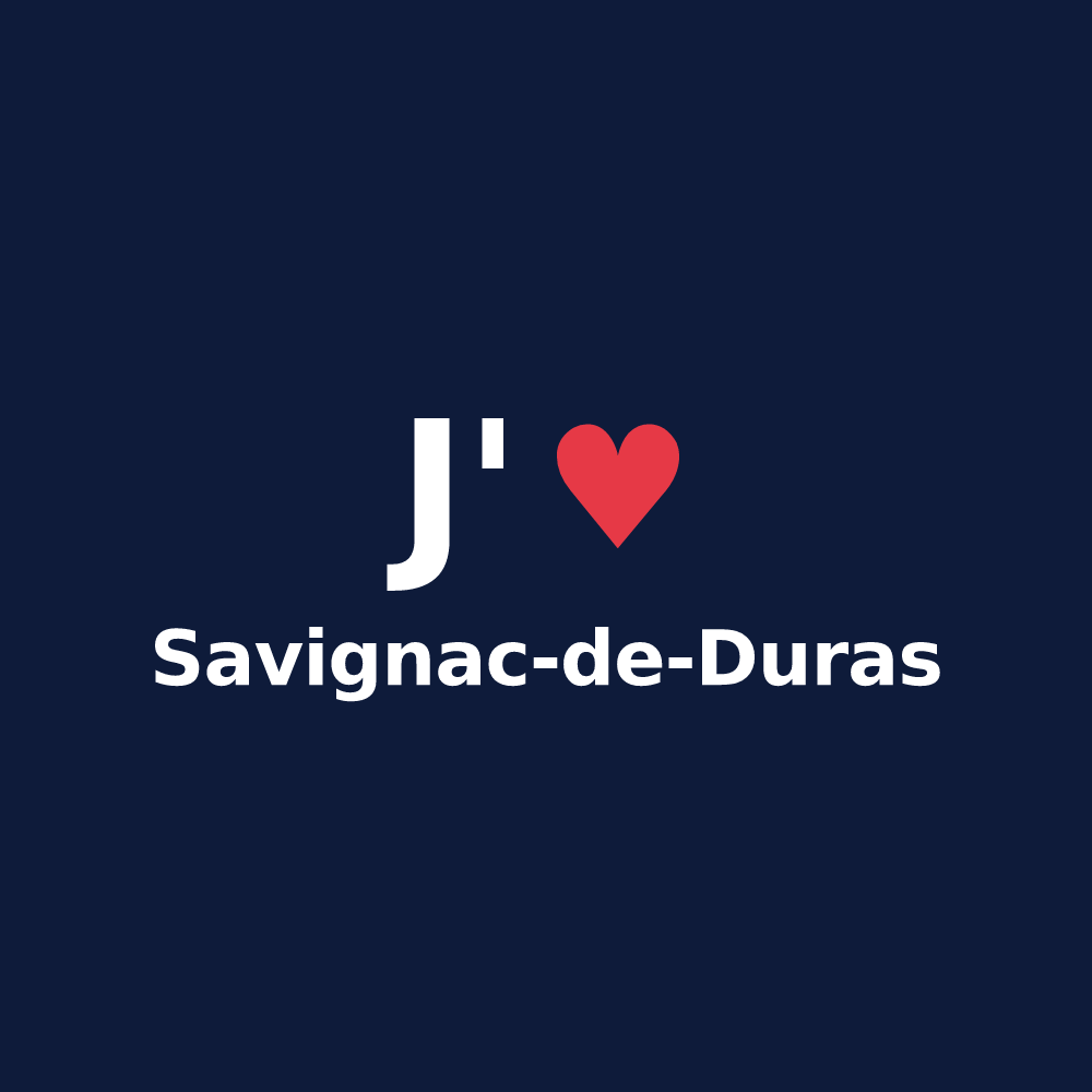 T-shirt personnalisé Savignac-de-Duras — design J'aime Savignac-de-Duras